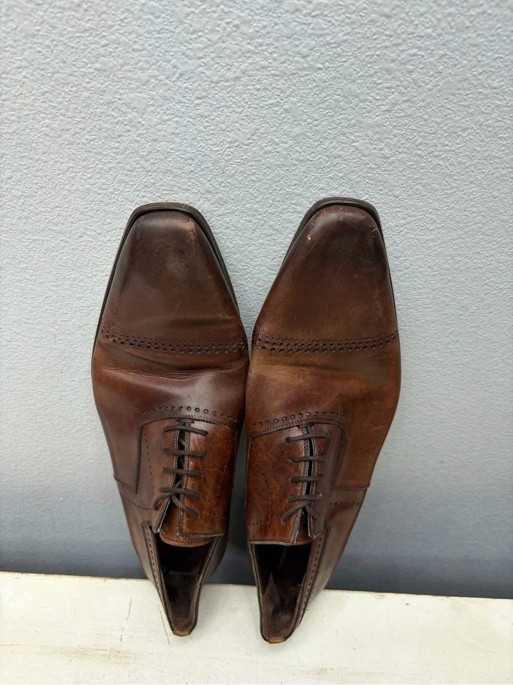 Massimo Emporio Brown Leather Oxford Dress Shoes Size 11.5